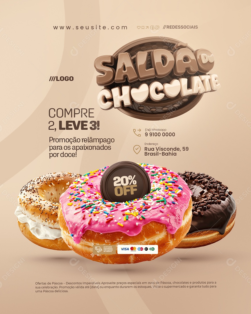 Saldão Do Chocolate Doceria Compre Dois Leve Três Social Media PSD Editável
