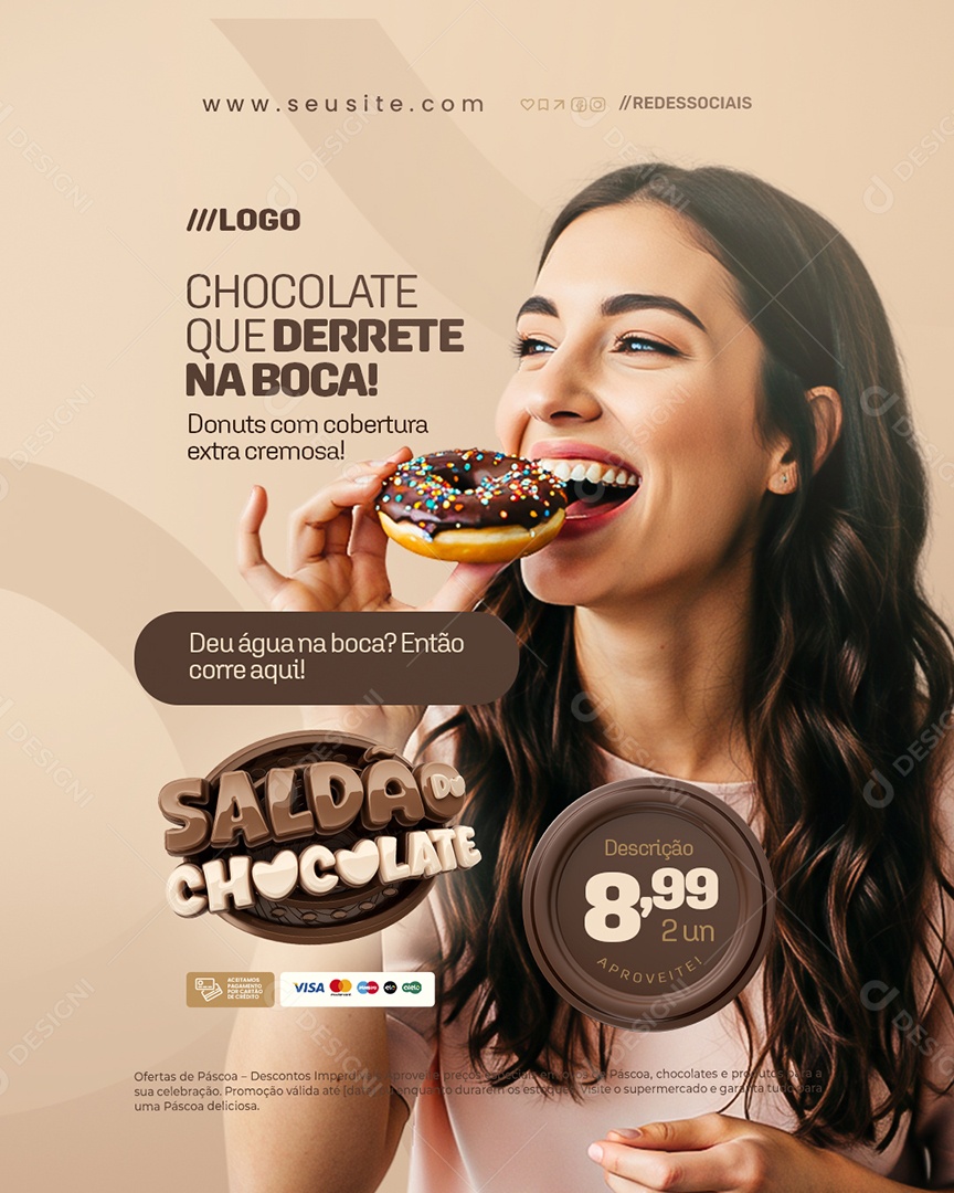 Saldão Do Chocolate Doceria Chocolate Que Derrete na Boca Social Media PSD Editável