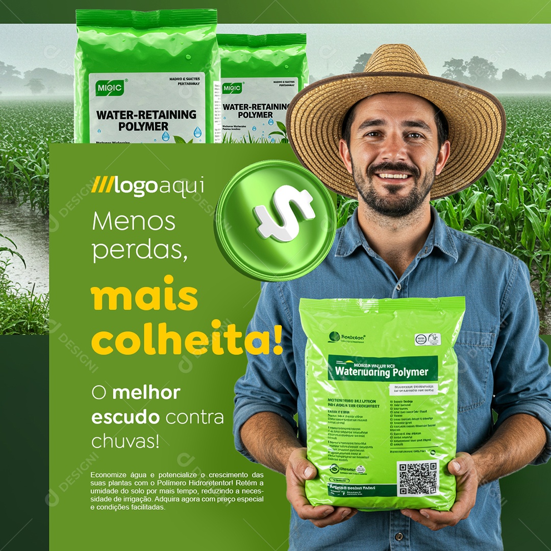 Produto Agrotóxicos Mais Colheita Social Media PSD Editável
