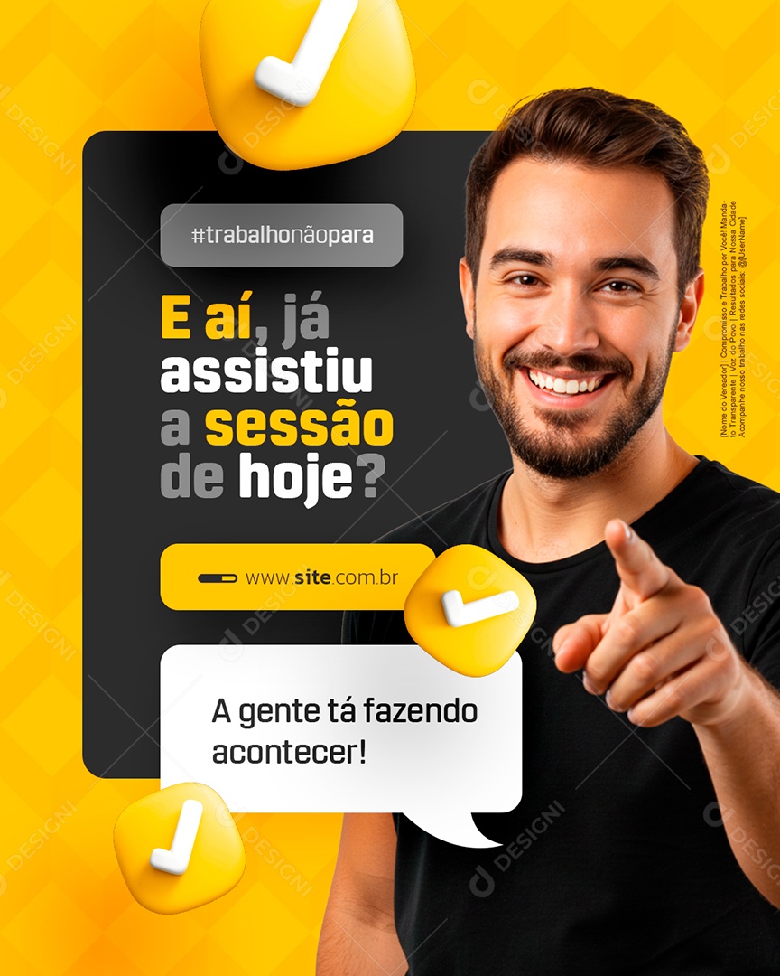 Vereador E Aí Já Assistiu a Sessão de Hoje Social Media PSD Editável