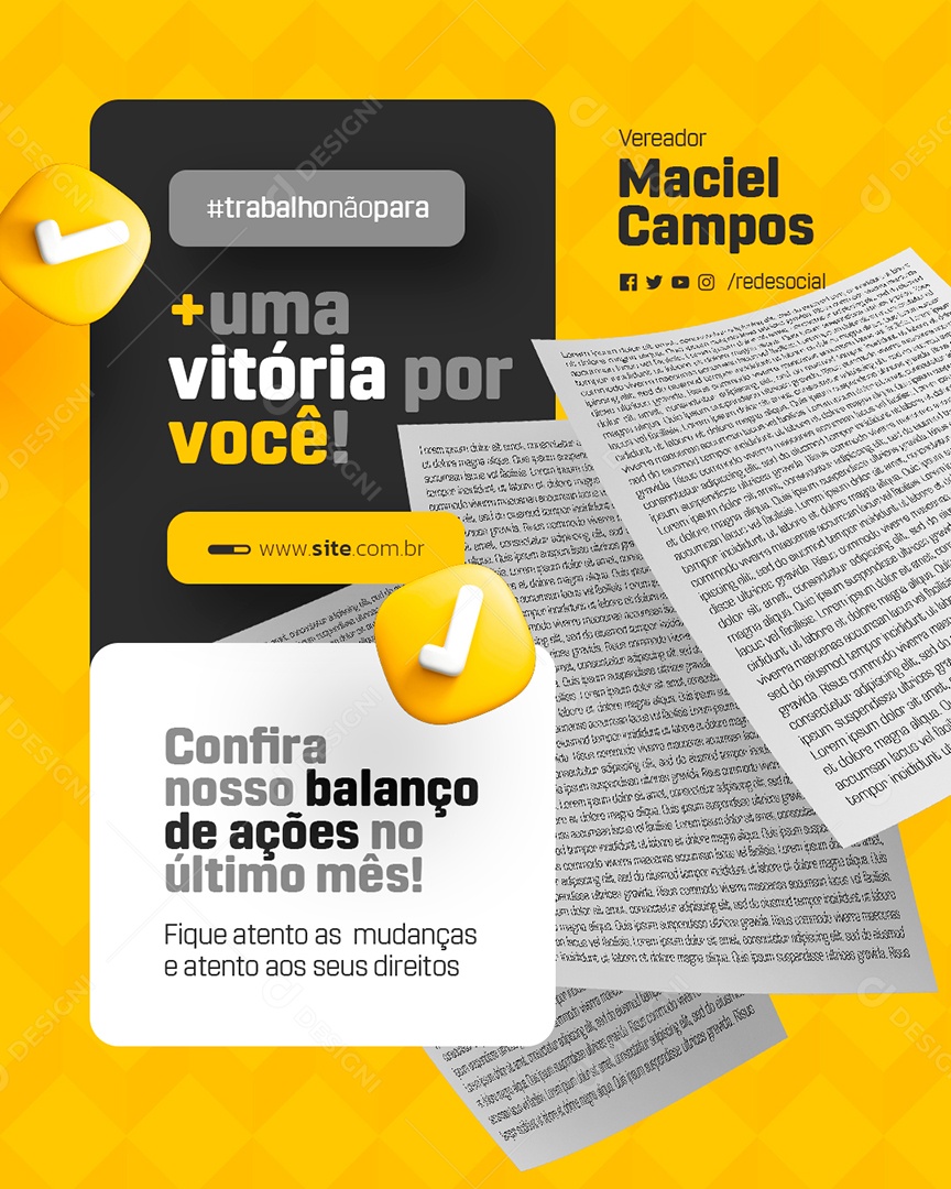 Vereador Marciel Campos Confira Nosso Balanço Social Media PSD Editável