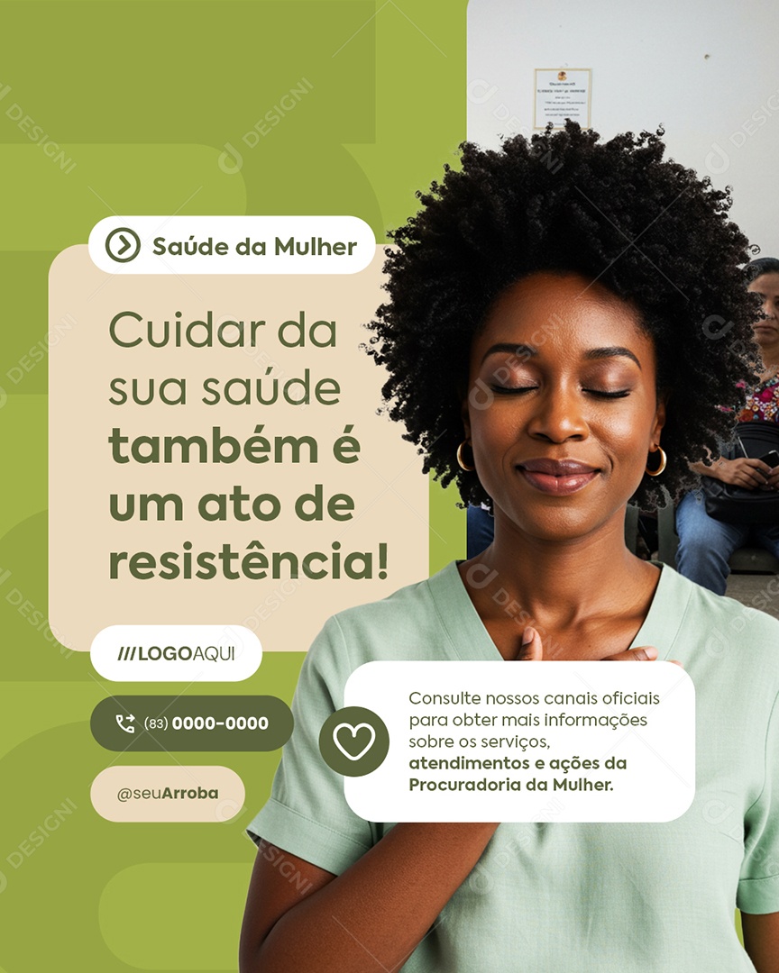 Procuradoria da Mulher Saúde da Mulher Social Media PSD Editável