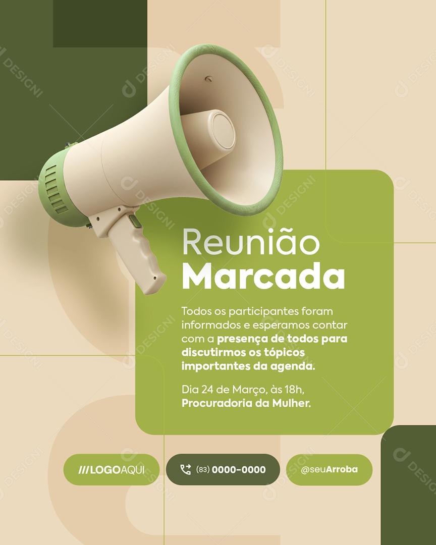 Social Media Reunião Marcada Todos os Participantes PSD Editável