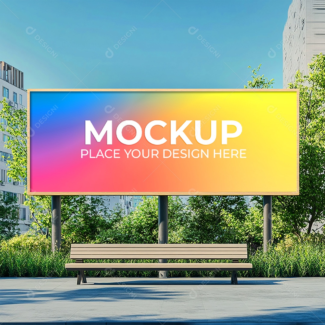 Mockup Painel Publicitário PSD Editável