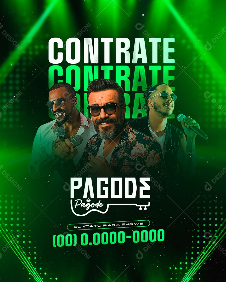 Flyer Contrate Pagode do Pagode Social Media PSD Editável