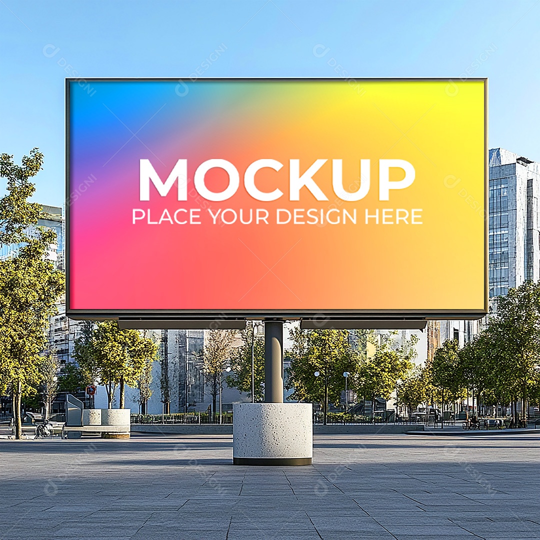 Mockup Placa de Outdoor PSD Editável