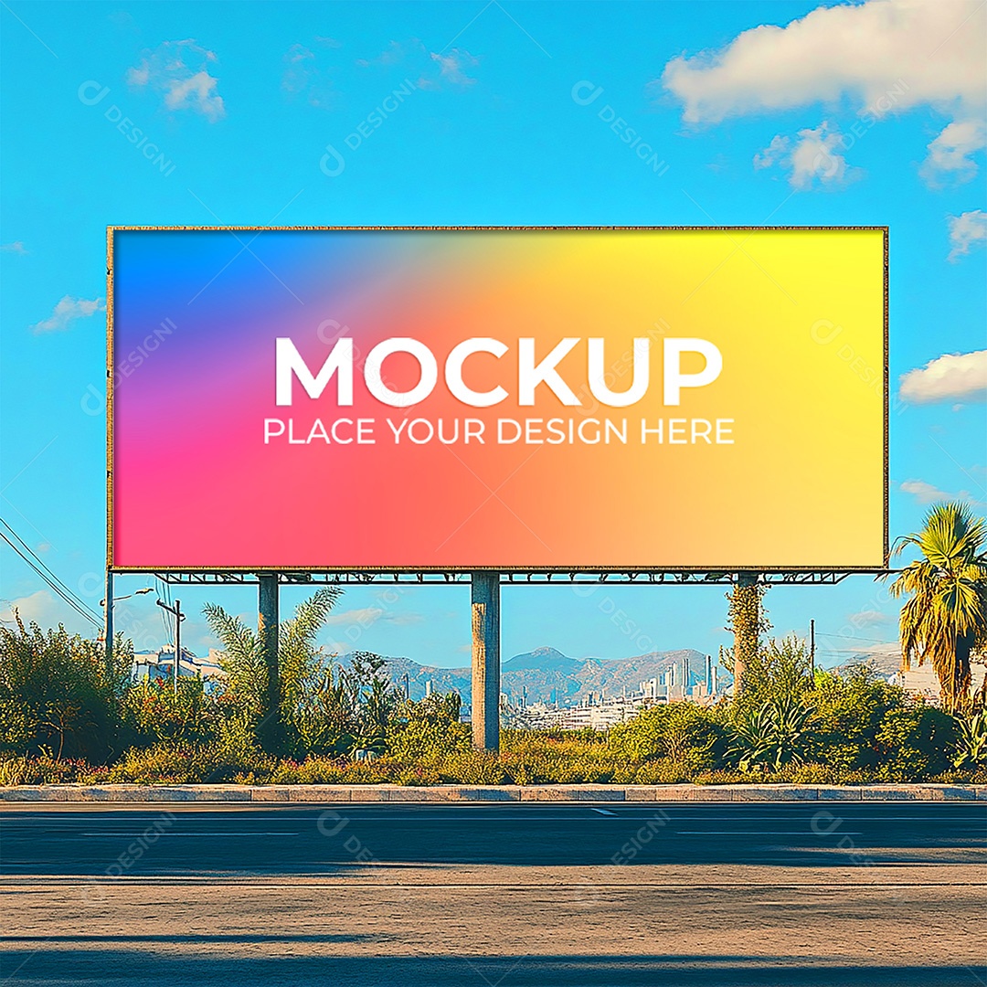Mockup Painel Publicitário PSD Editável