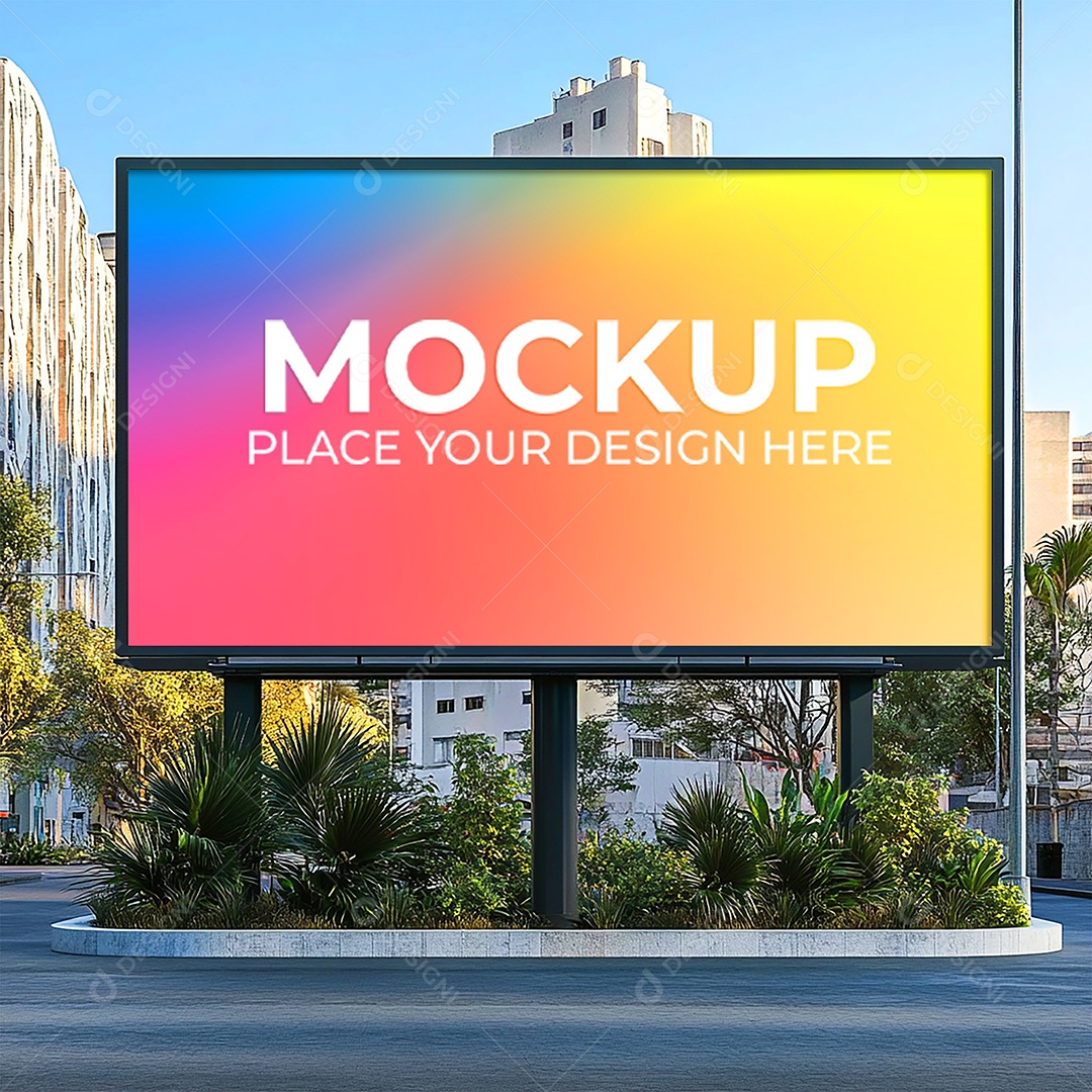 Mockup Painel Publicitário PSD Editável