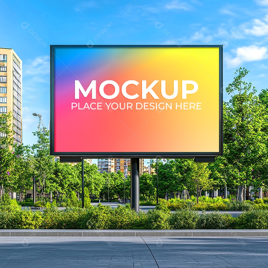 Mockup Painel Publicitário PSD Editável