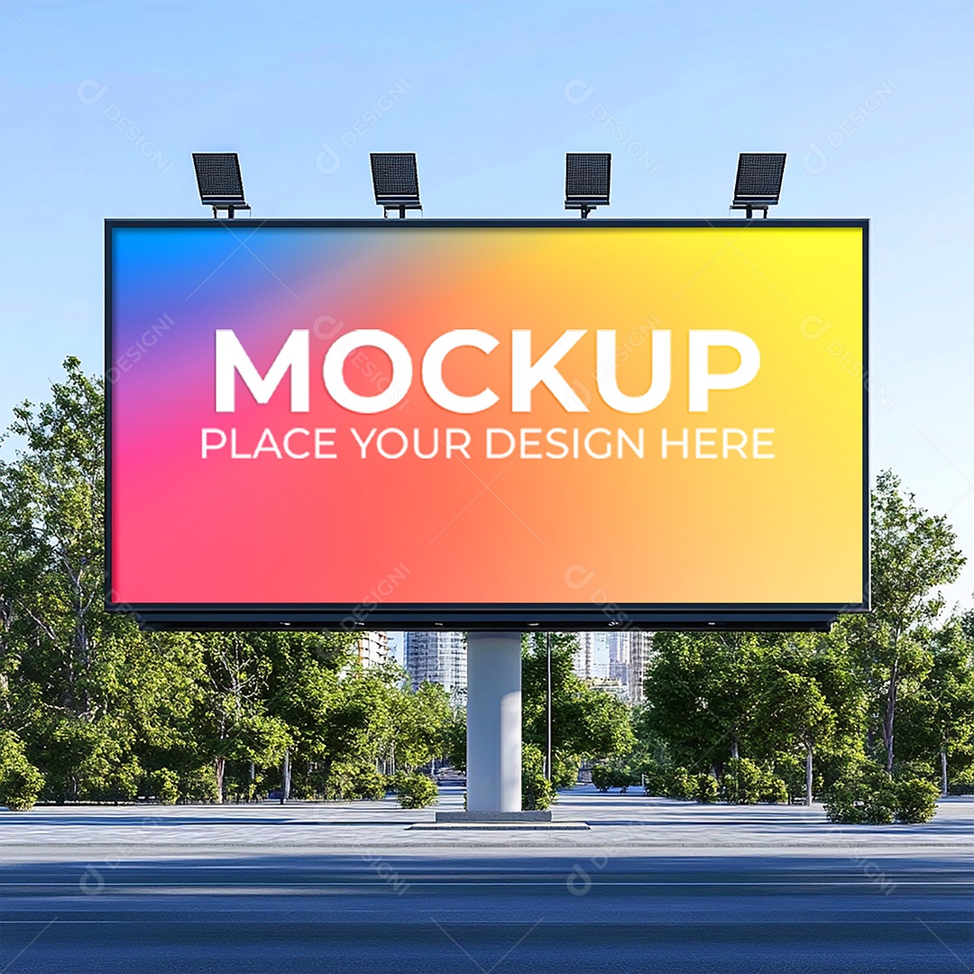 Mockup Painel Publicitário PSD Editável