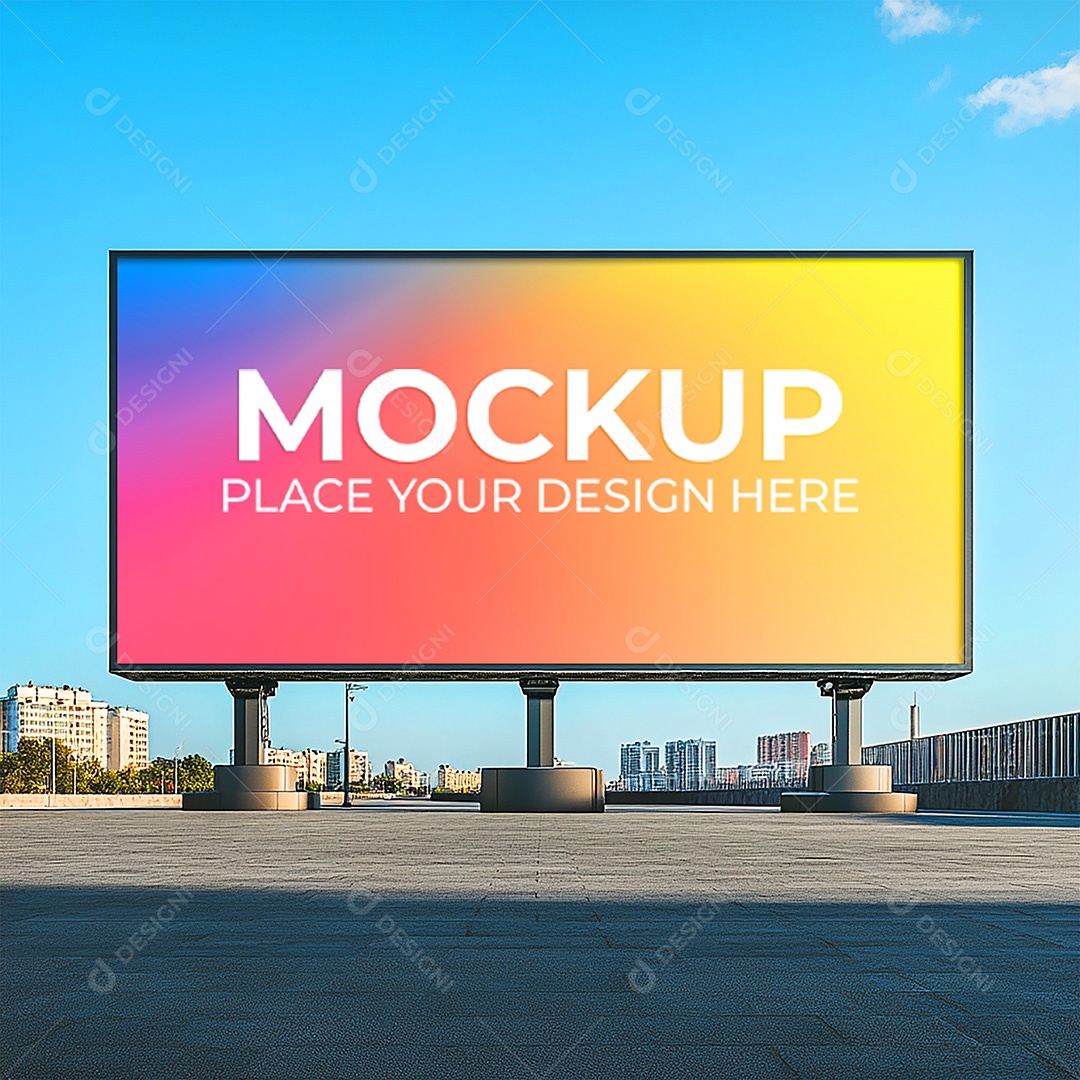 Mockup Painel Publicitário PSD Editável