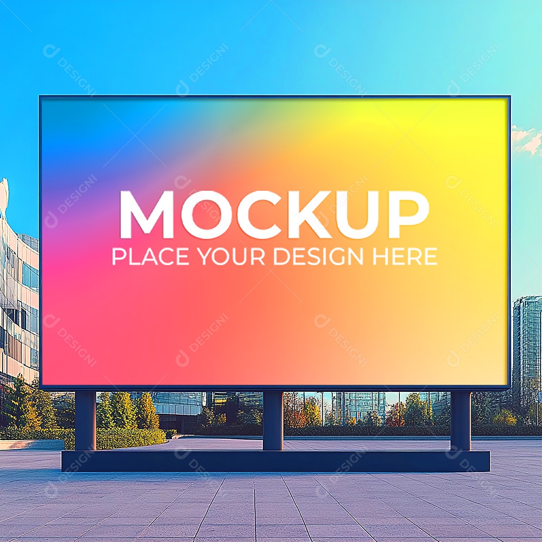 Mockup Painel Publicitário PSD Editável