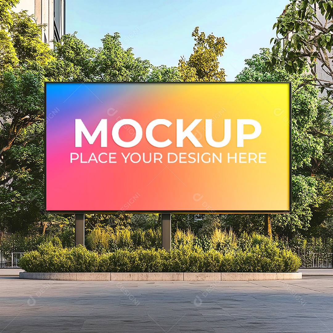 Mockup Painel Publicitário PSD Editável