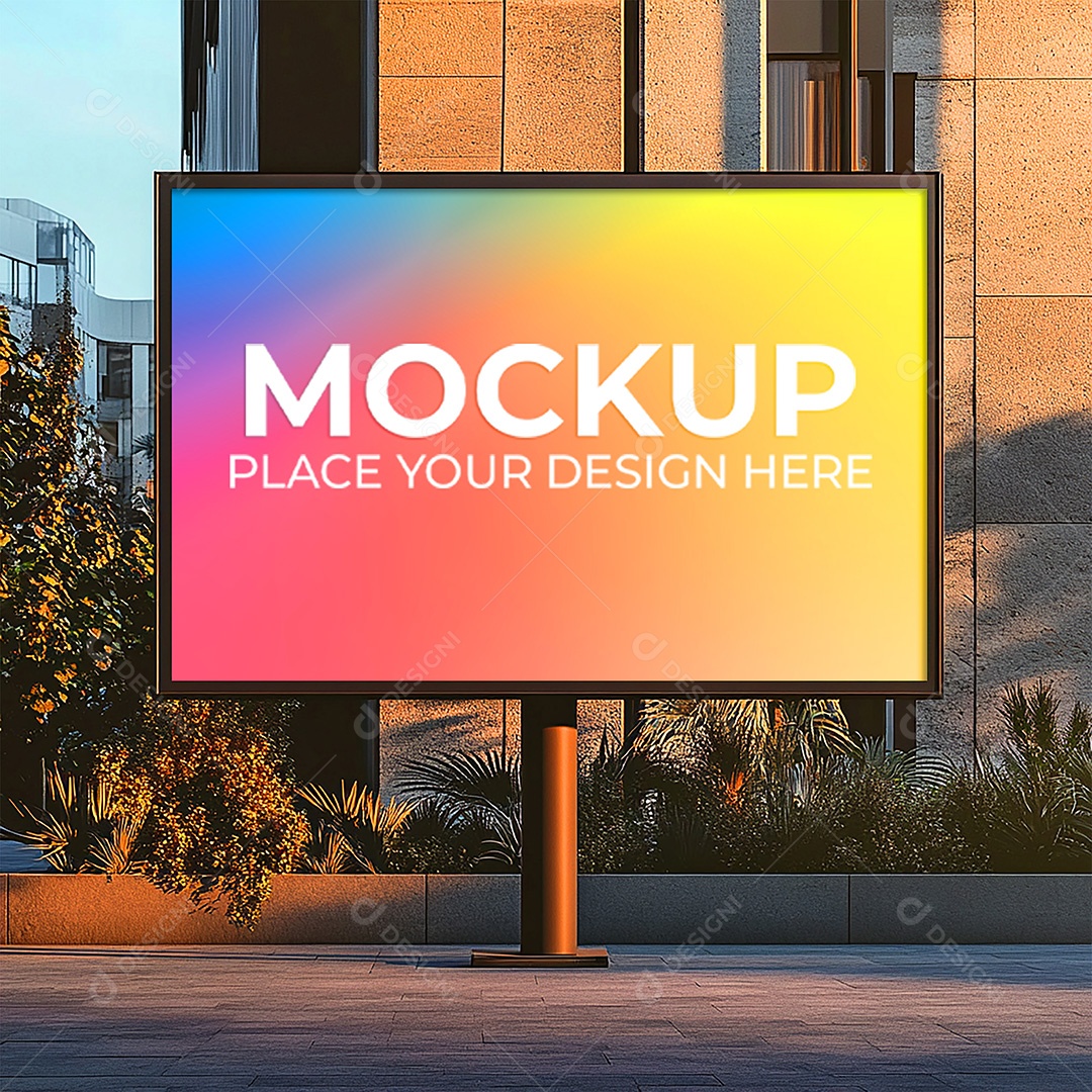 Mockup Painel Publicitário PSD Editável