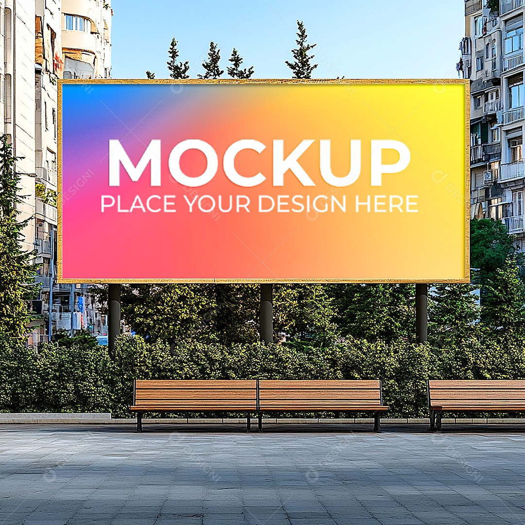 Mockup Painel Publicitário PSD Editável