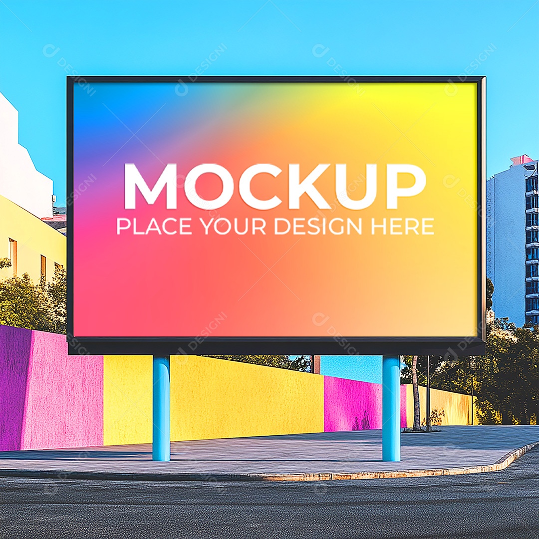 Mockup Painel Publicitário PSD Editável