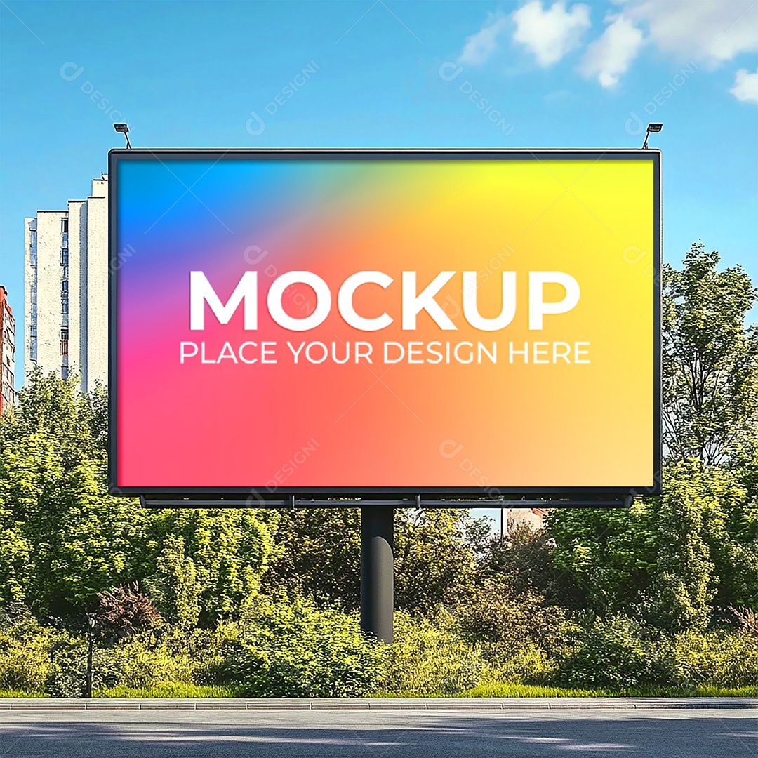 Mockup Painel Publicitário PSD Editável