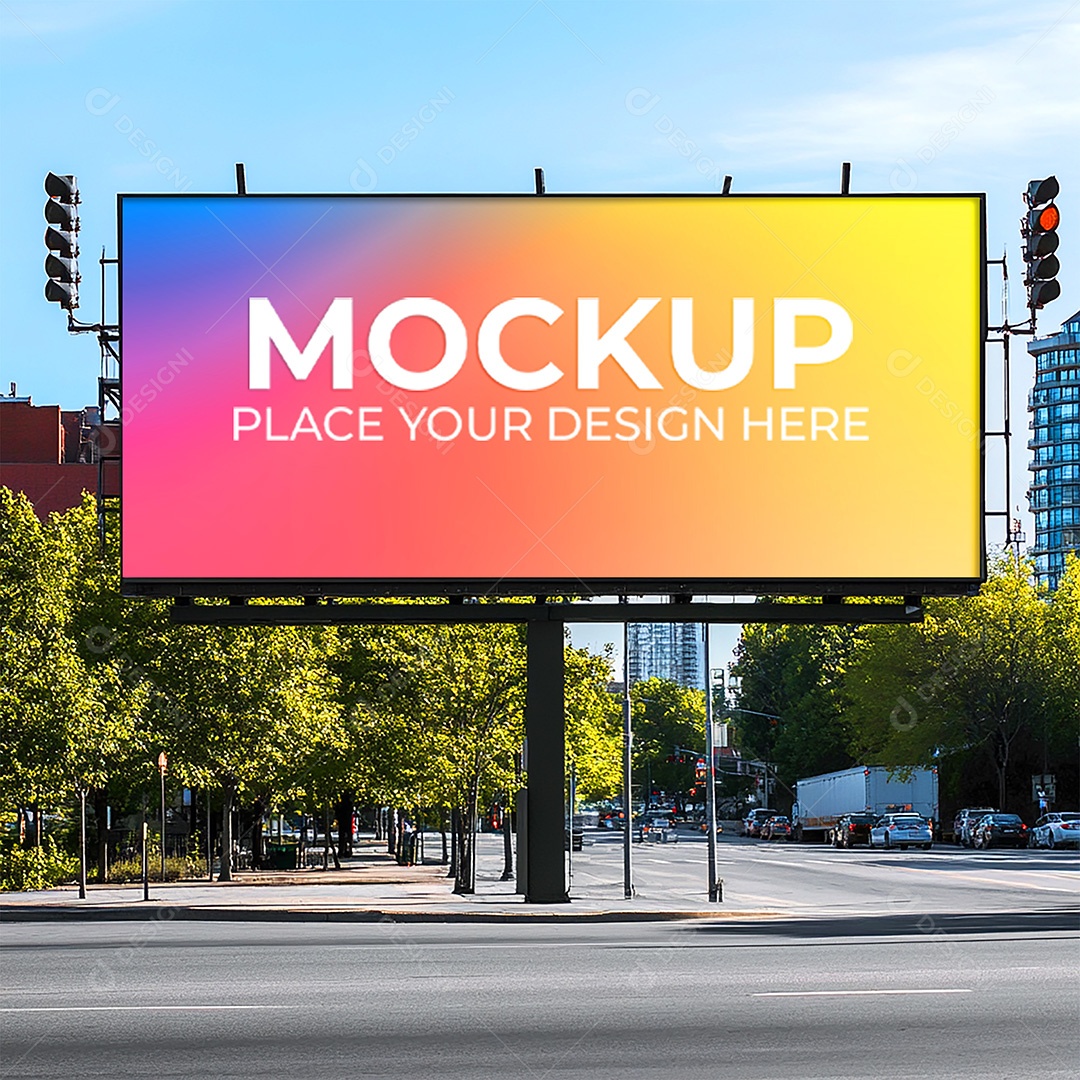 Mockup Painel Publicitário PSD Editável