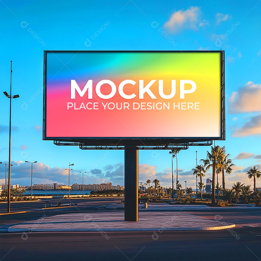 Mockup Painel Publicitário PSD Editável