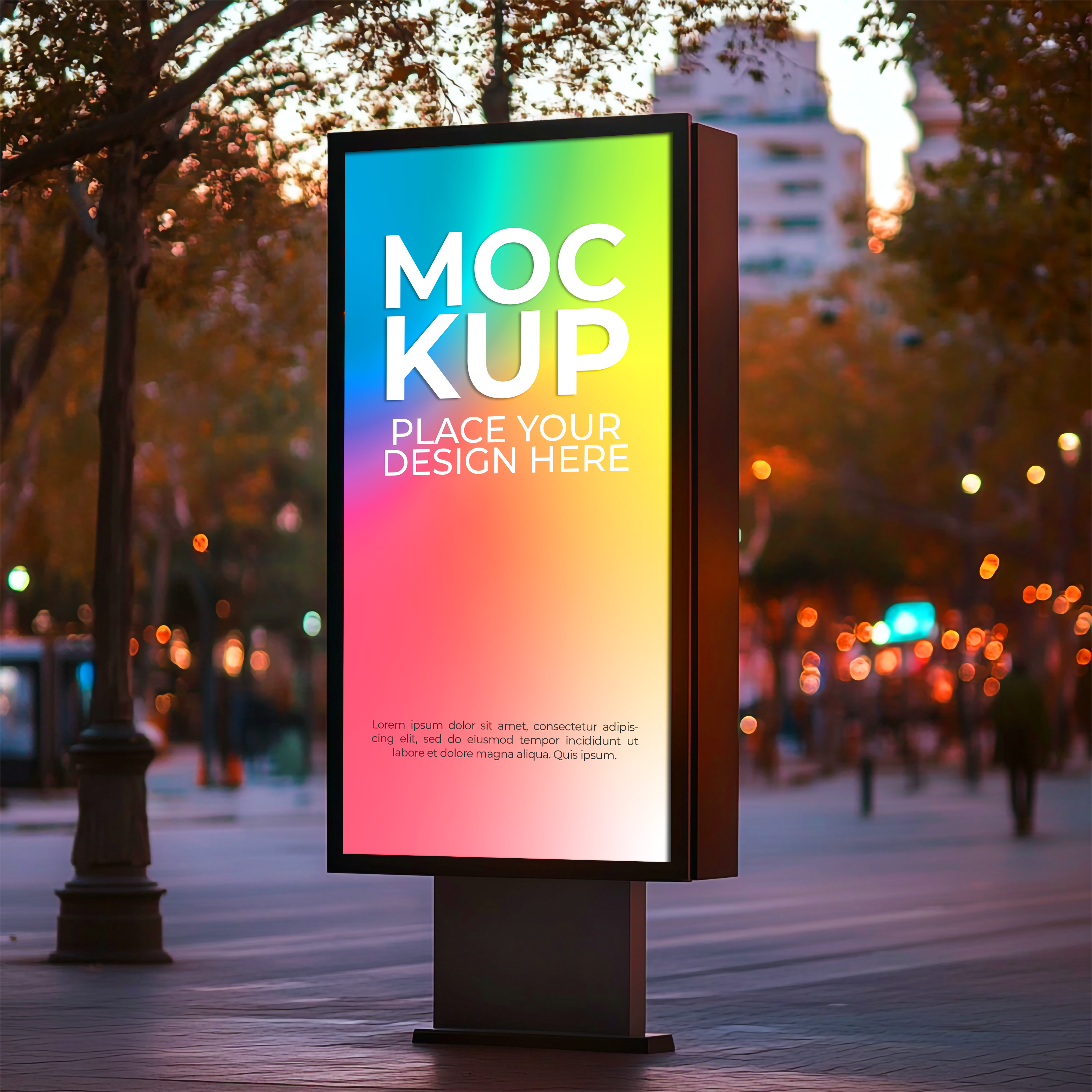 Mockup Placa Outdoor Publicitário PSD Editável