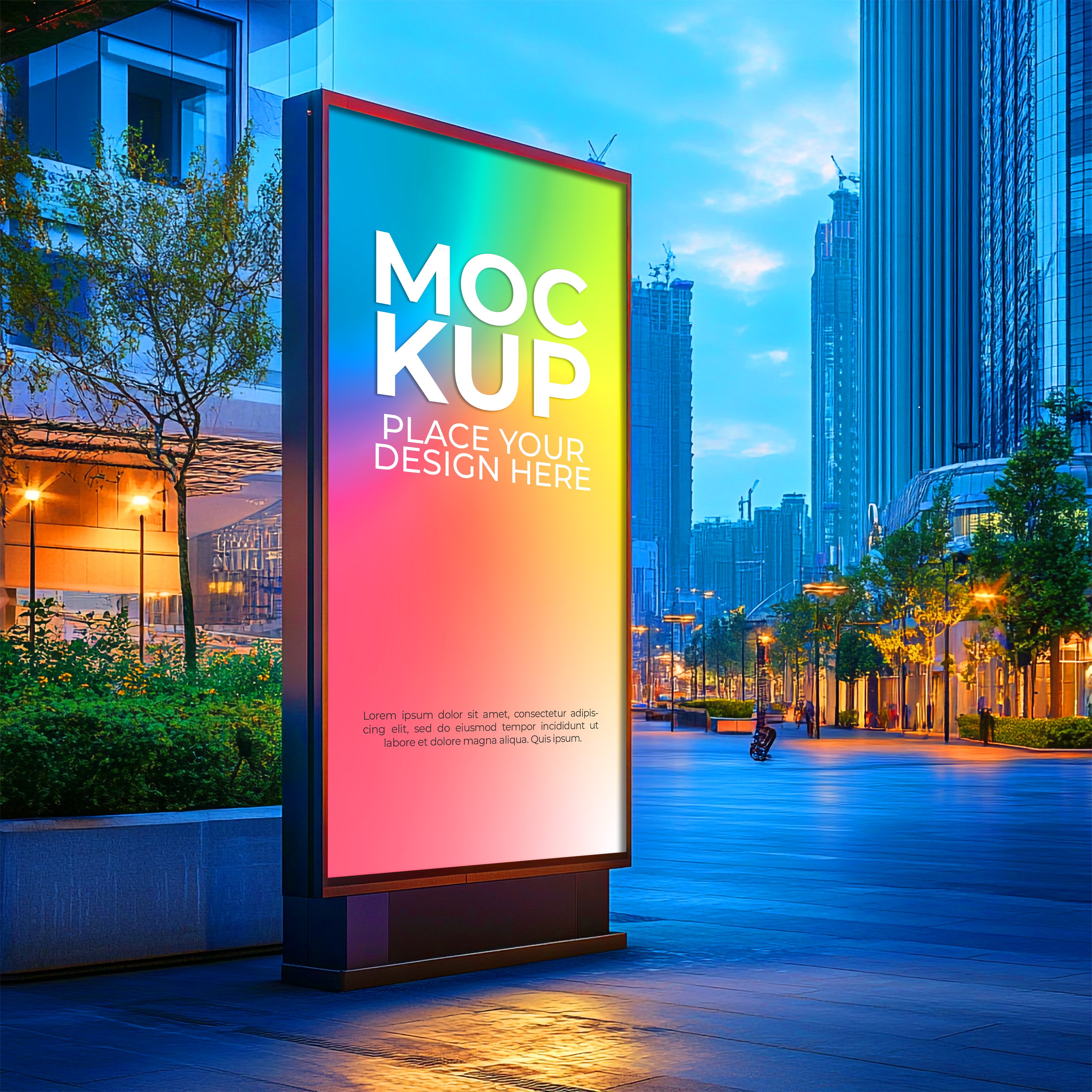 Mockup Placa Outdoor Publicitário PSD Editável