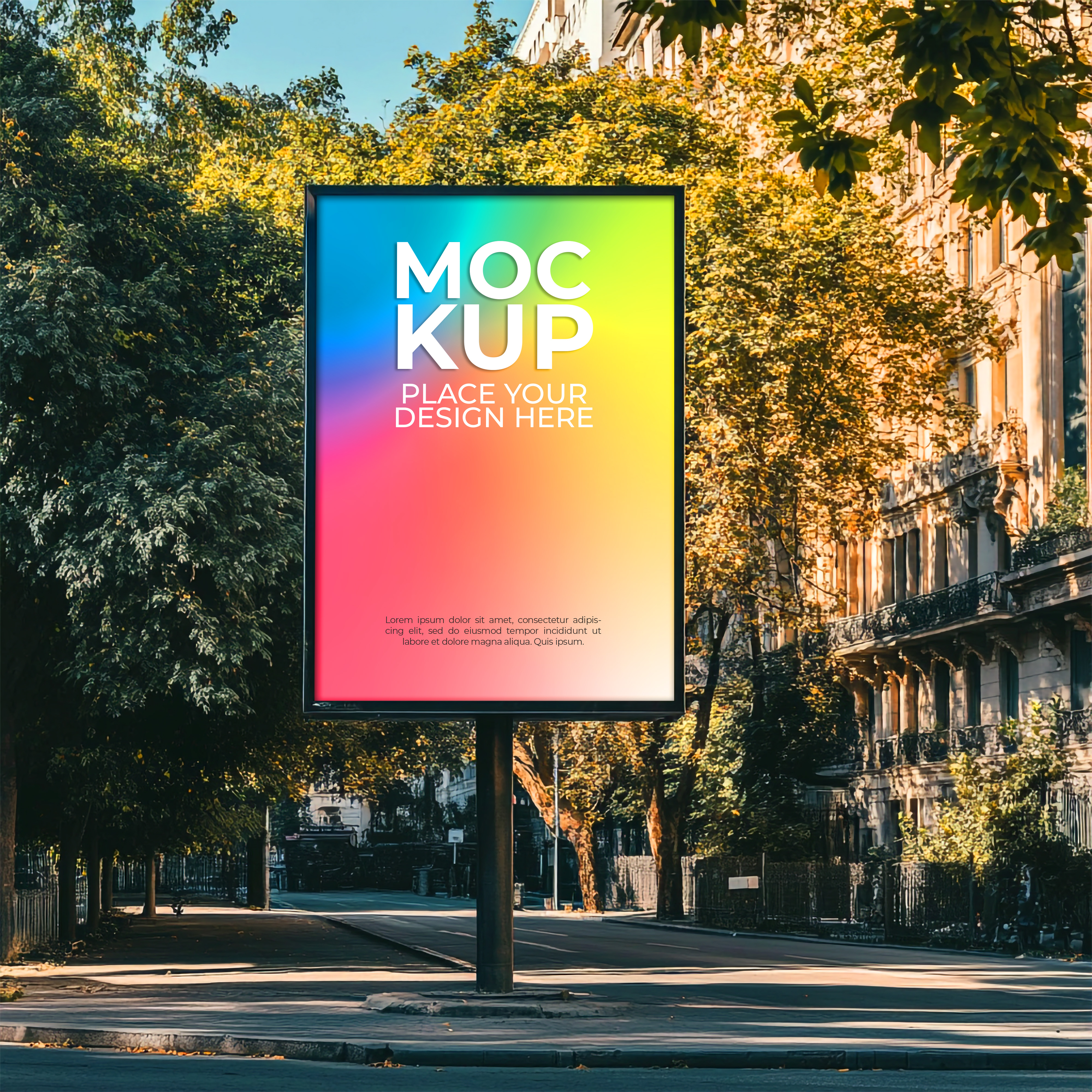 Mockup Placa de Anúncio PSD Editável