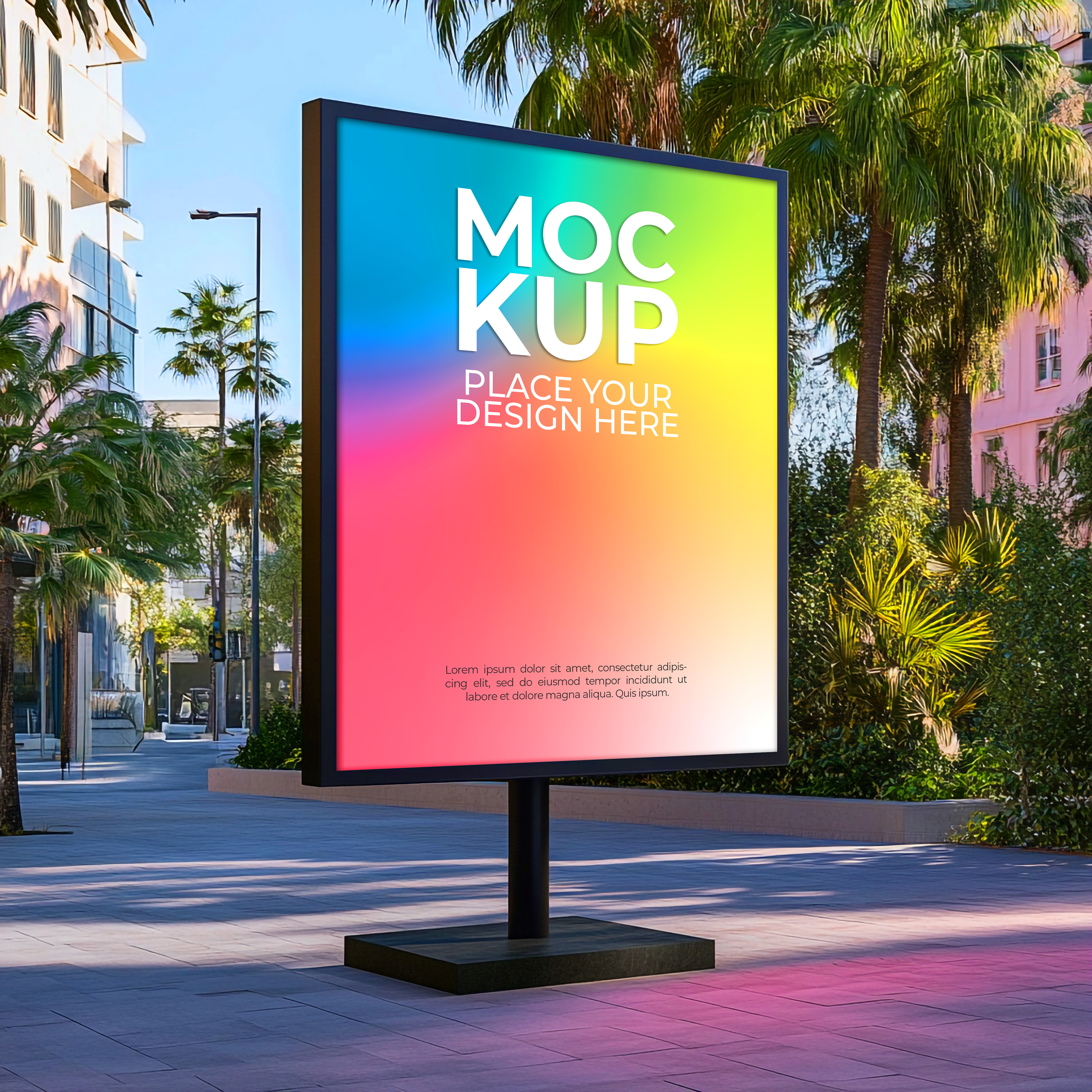 Mockup Placa Outdoor Publicitário PSD Editável