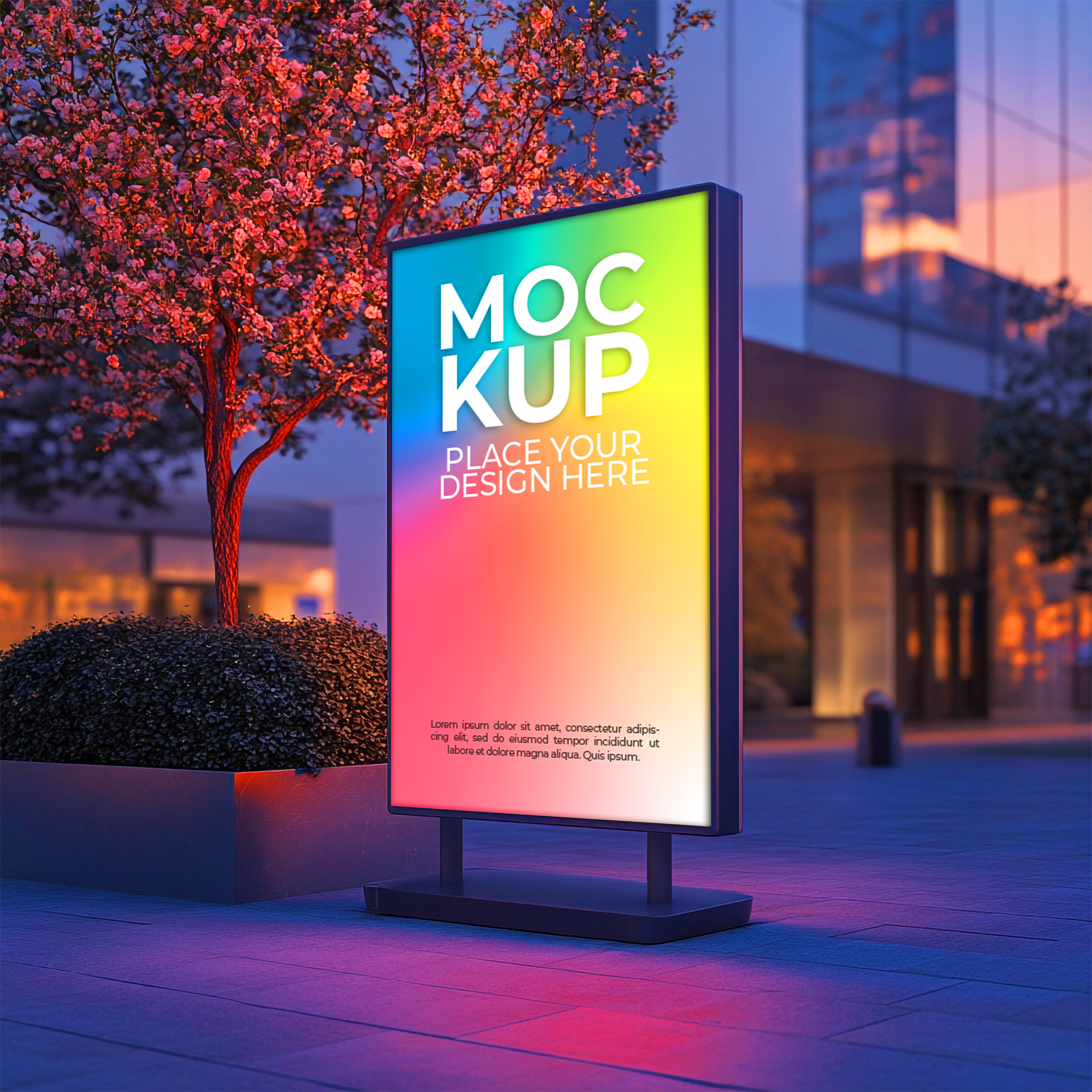 Mockup Placa Outdoor Publicitário PSD Editável