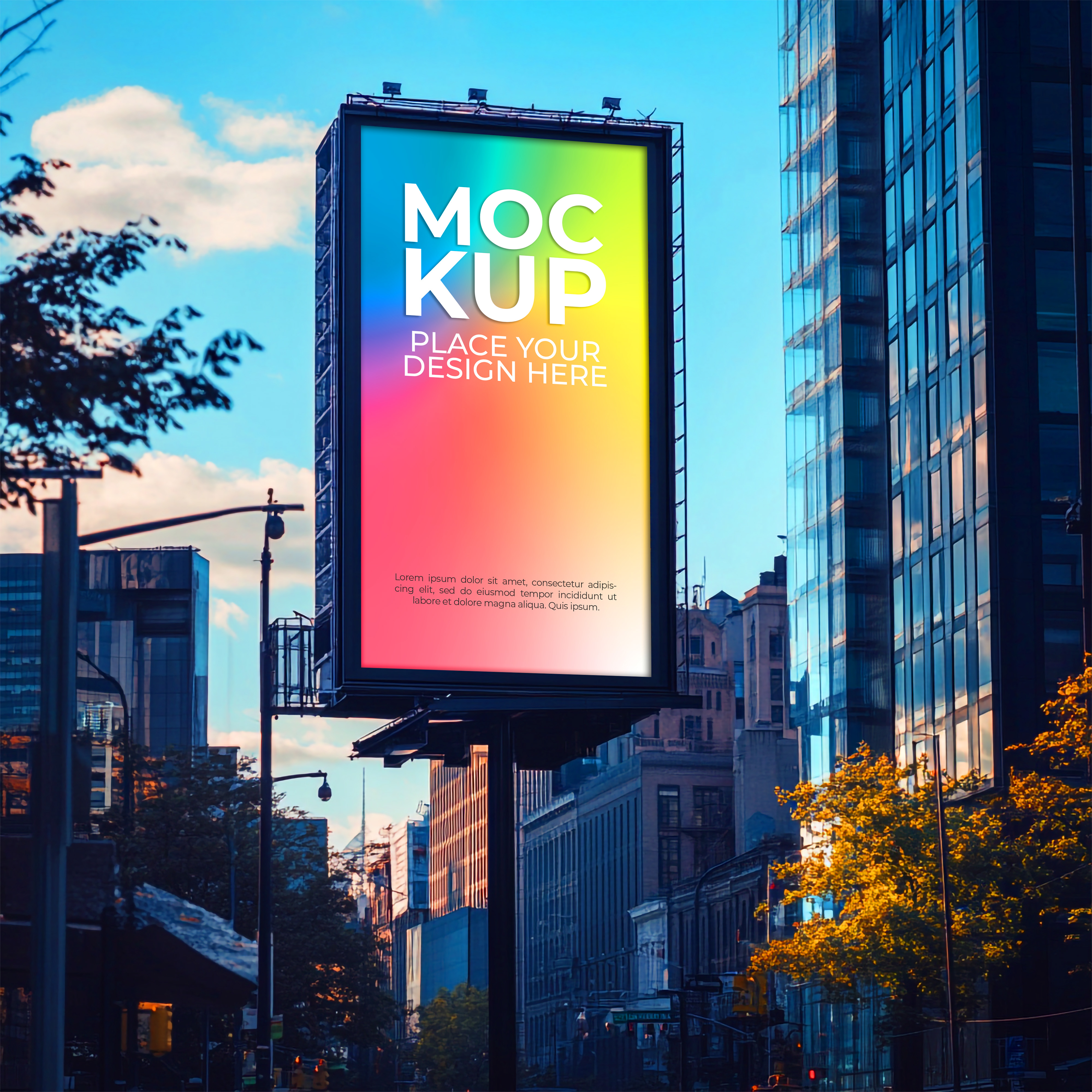 Mockup Placa de Anúncio PSD Editável