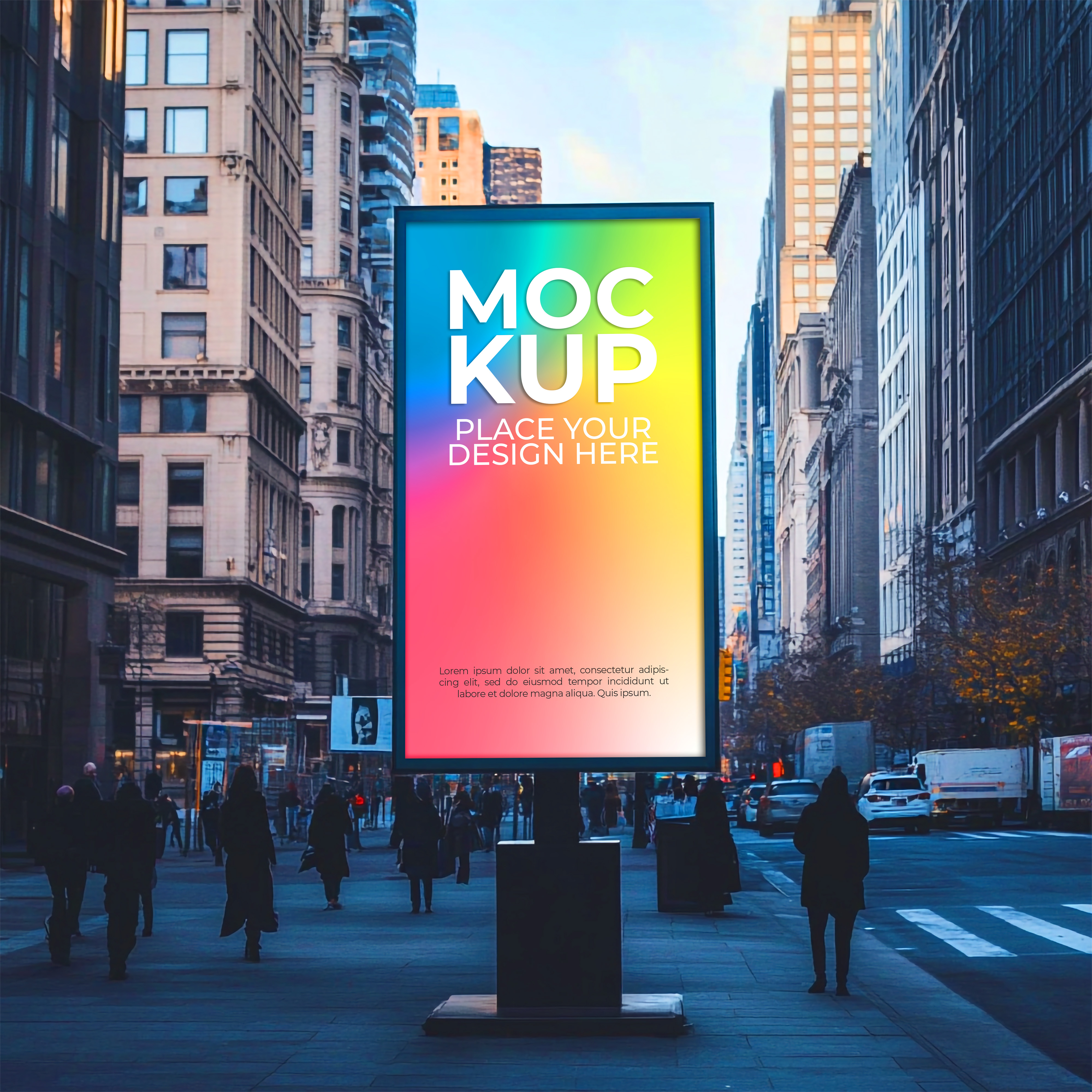 Mockup Placa Outdoor Publicitário PSD Editável