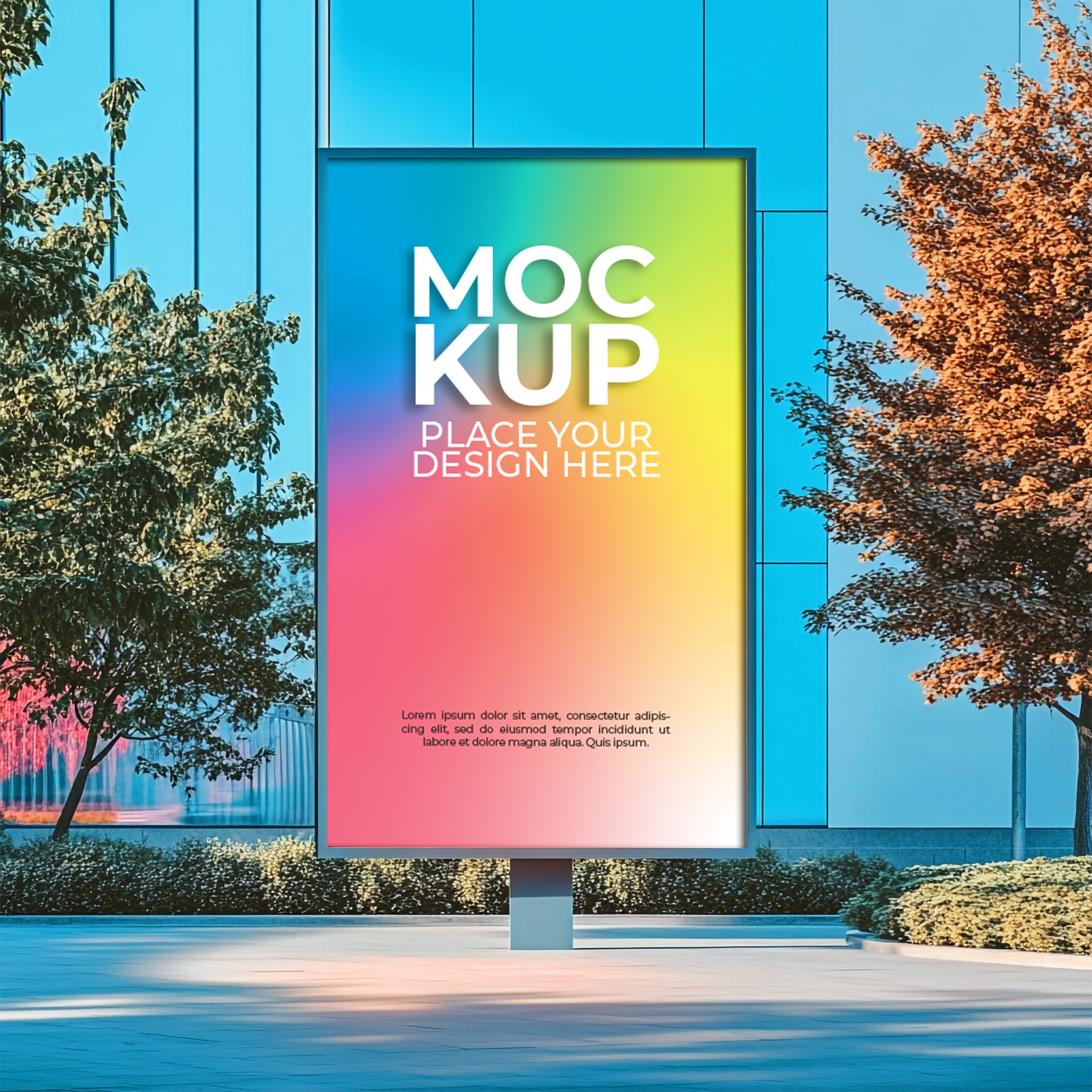 Mockup Placa de Anúncio PSD Editável