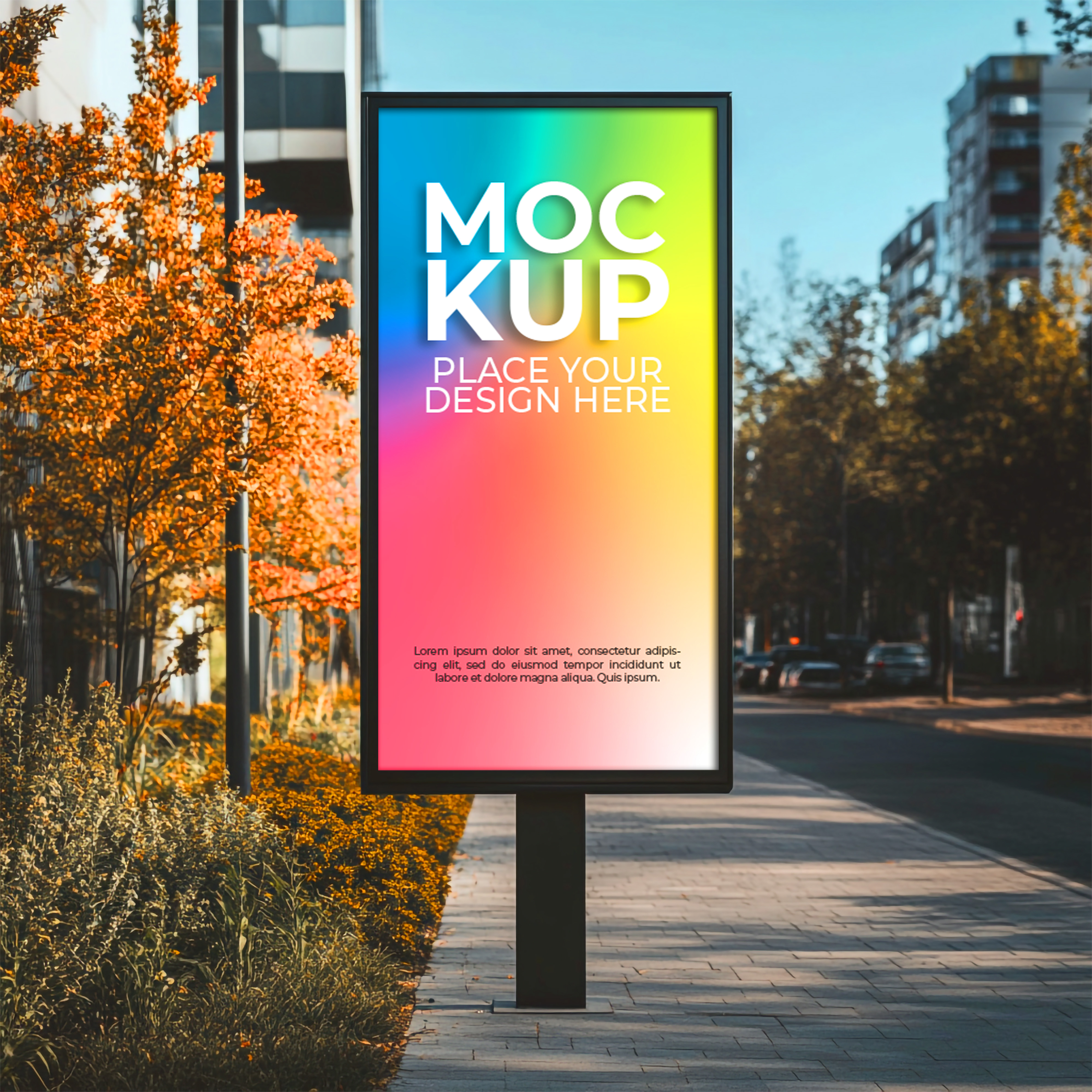 Mockup Placa Outdoor Publicitário PSD Editável