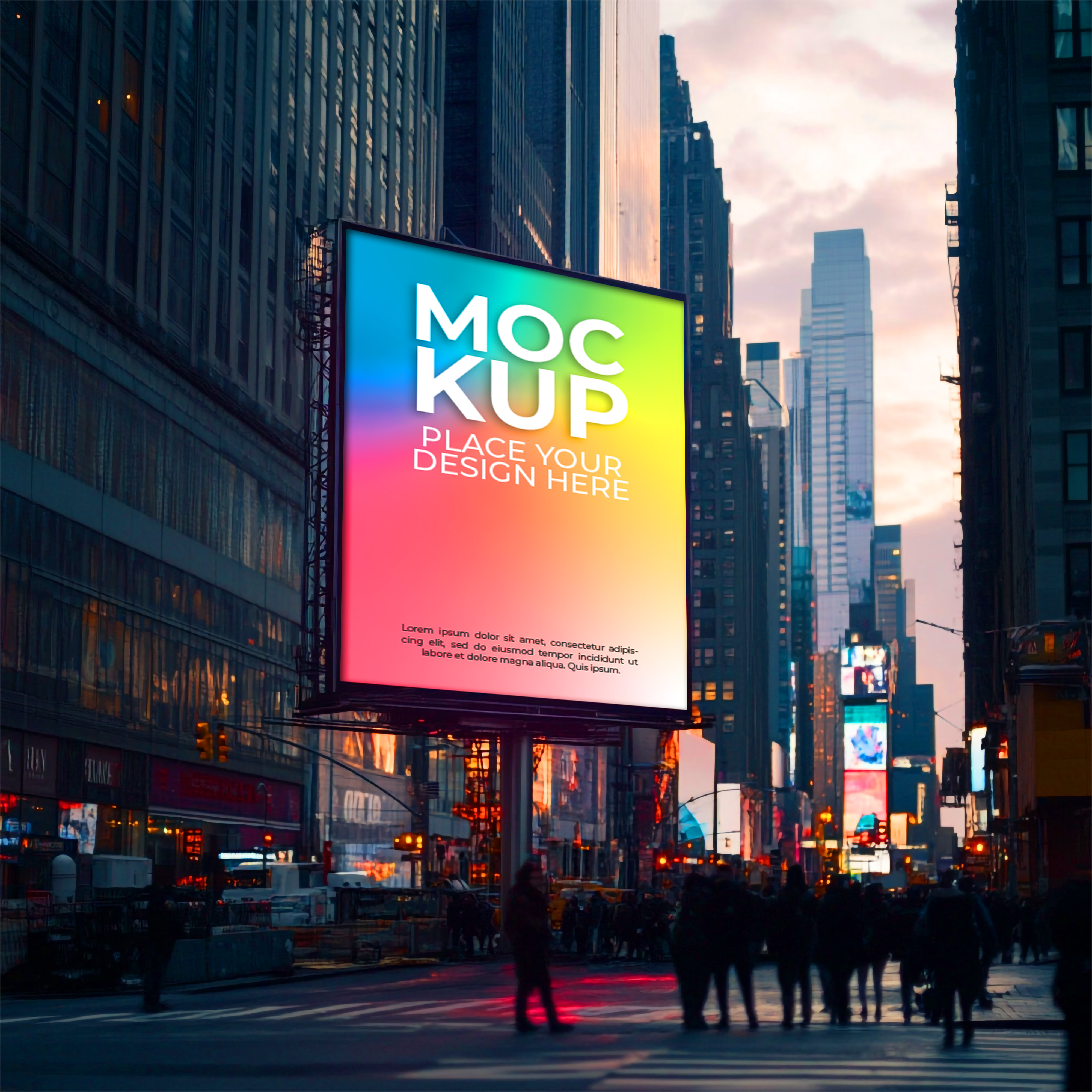 Mockup Placa de Anúncio PSD Editável