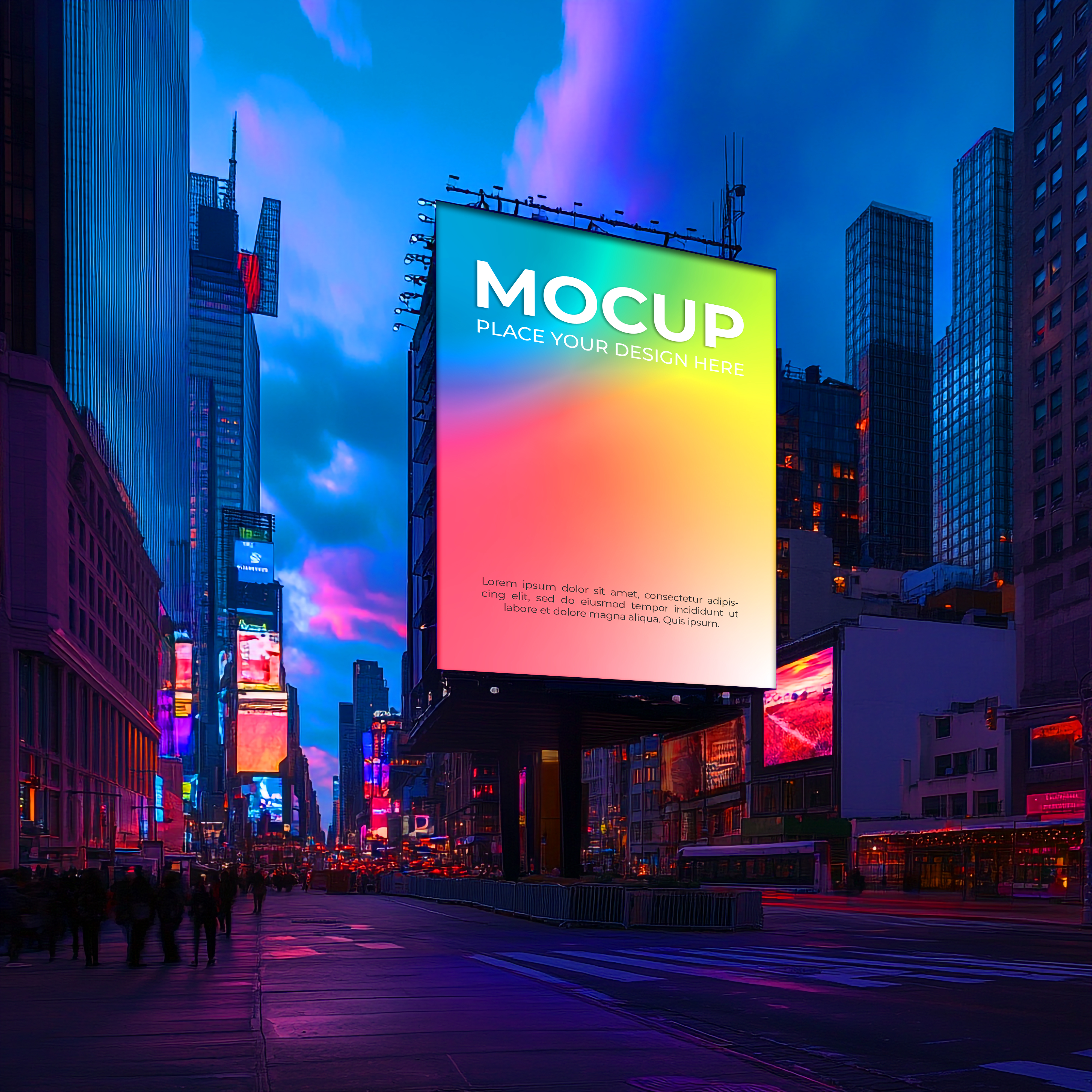 Mockup Placa de Anúncio PSD Editável