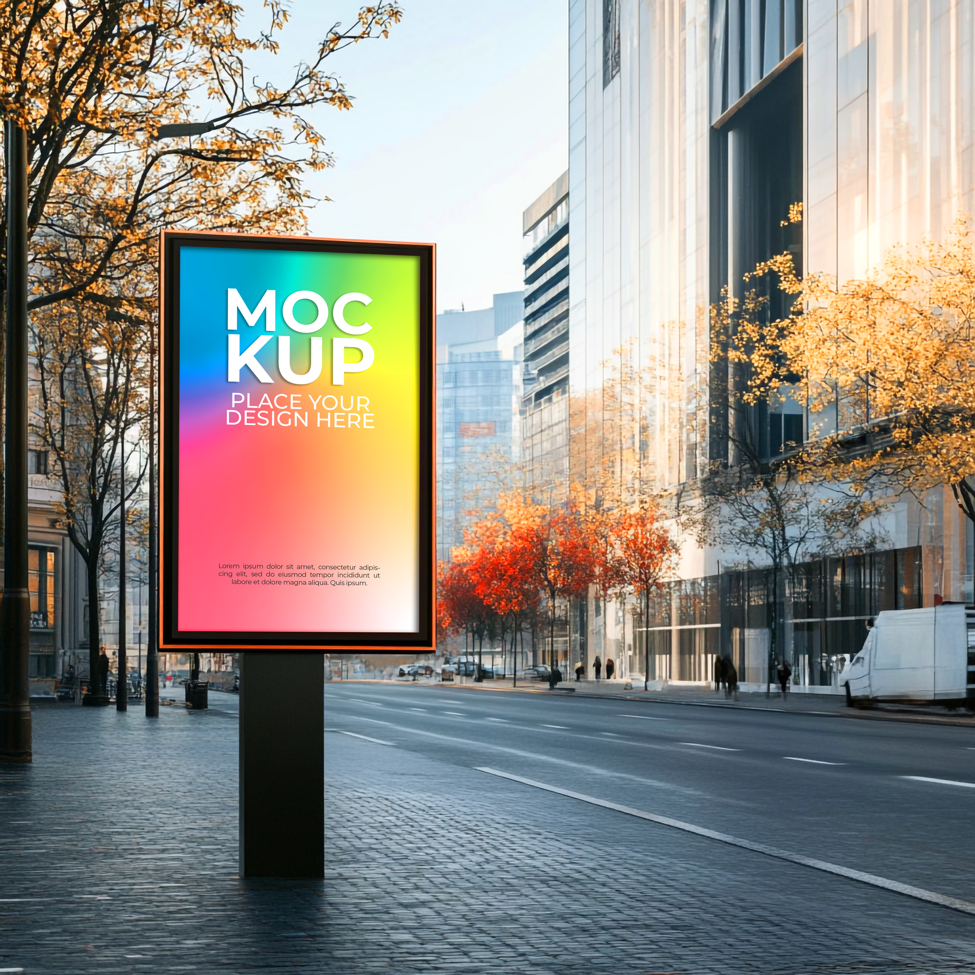 Mockup Placa Outdoor Publicitário PSD Editável