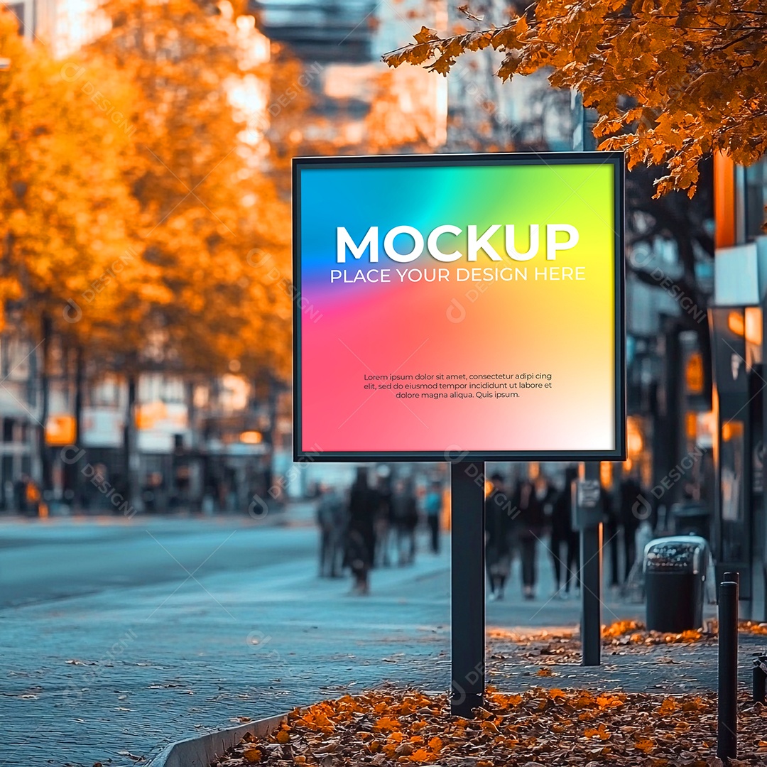 Mockup Placa de Anúncio PSD Editável