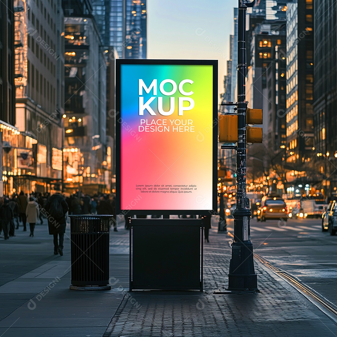 Mockup Placa Outdoor Publicitário PSD Editável