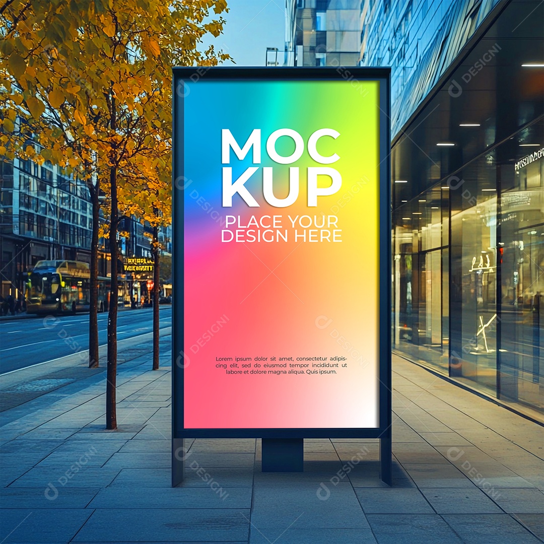 Mockup Placa Outdoor Publicitário PSD Editável