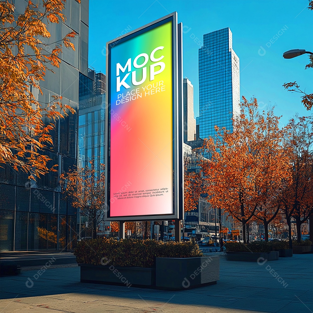 Mockup Placa Outdoor Publicitário PSD Editável