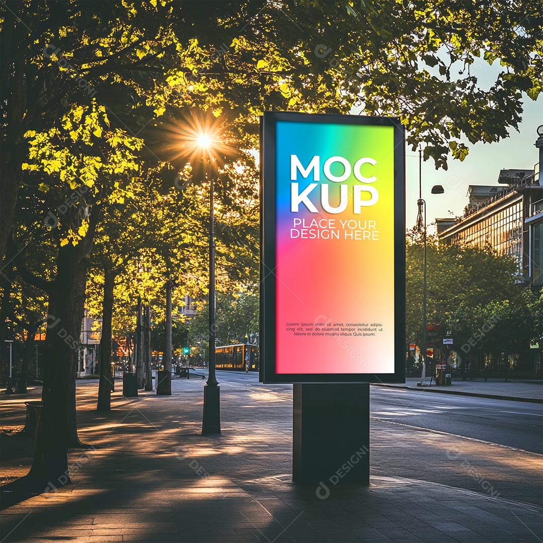 Mockup Placa Outdoor Publicitário PSD Editável