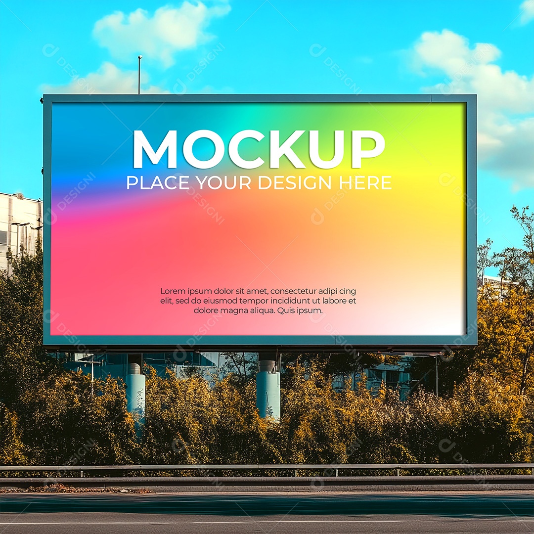 Mockup Placa de Anúncio PSD Editável