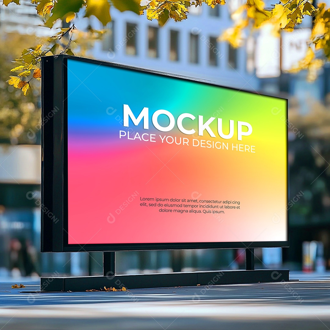 Mockup Placa de Anúncio PSD Editável