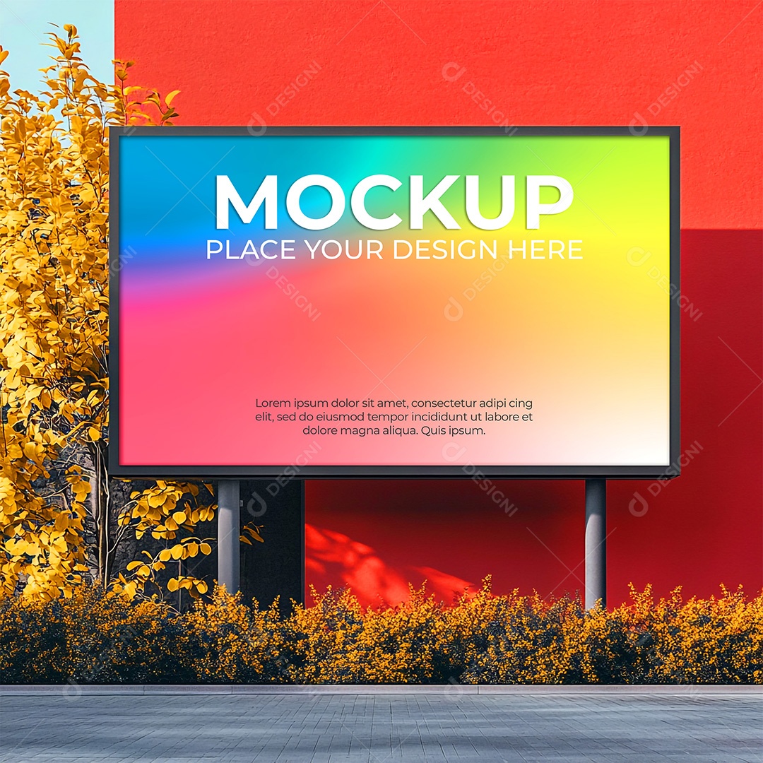 Mockup Placa de Anúncio PSD Editável