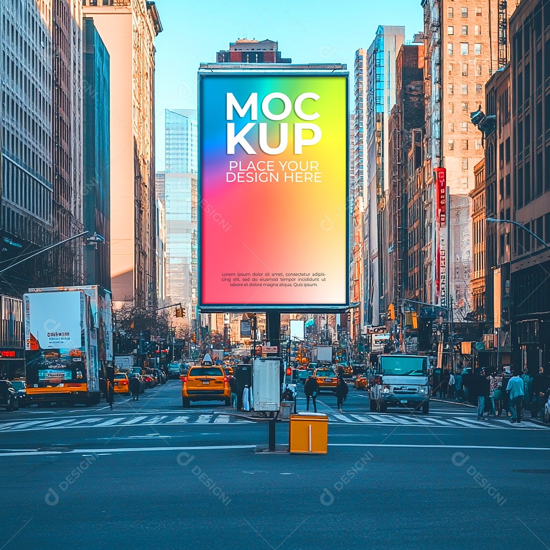 Mockup Placa Outdoor Publicitário PSD Editável