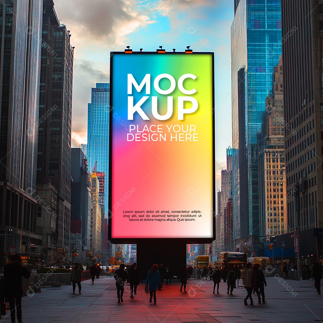 Mockup Placa Outdoor Publicitário PSD Editável