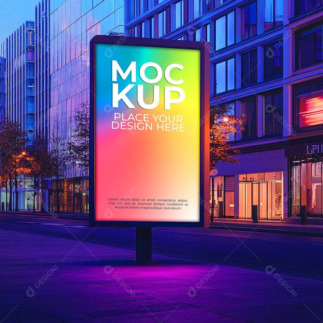 Mockup Placa Outdoor Publicitário PSD Editável