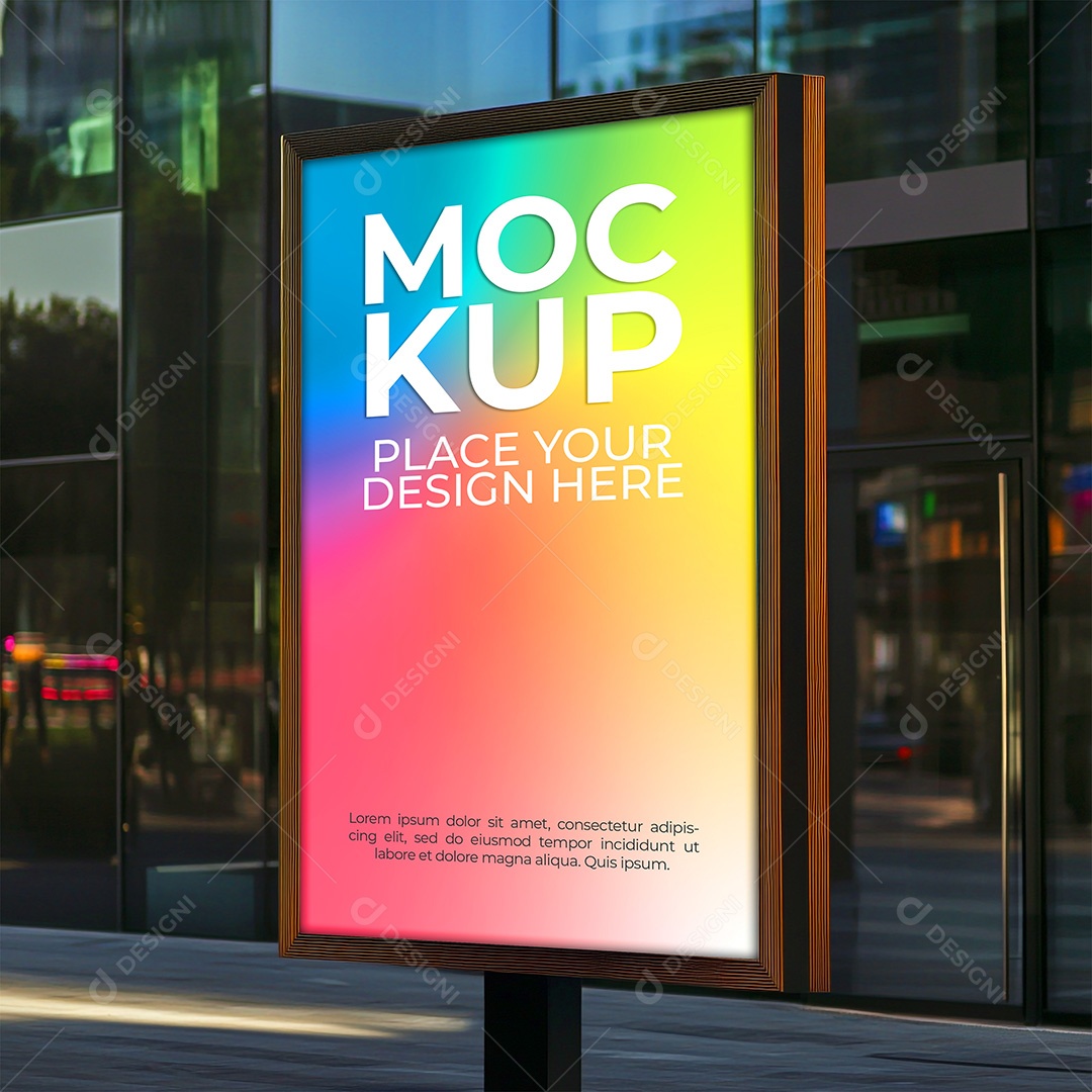 Mockup Placa Outdoor Publicitário PSD Editável