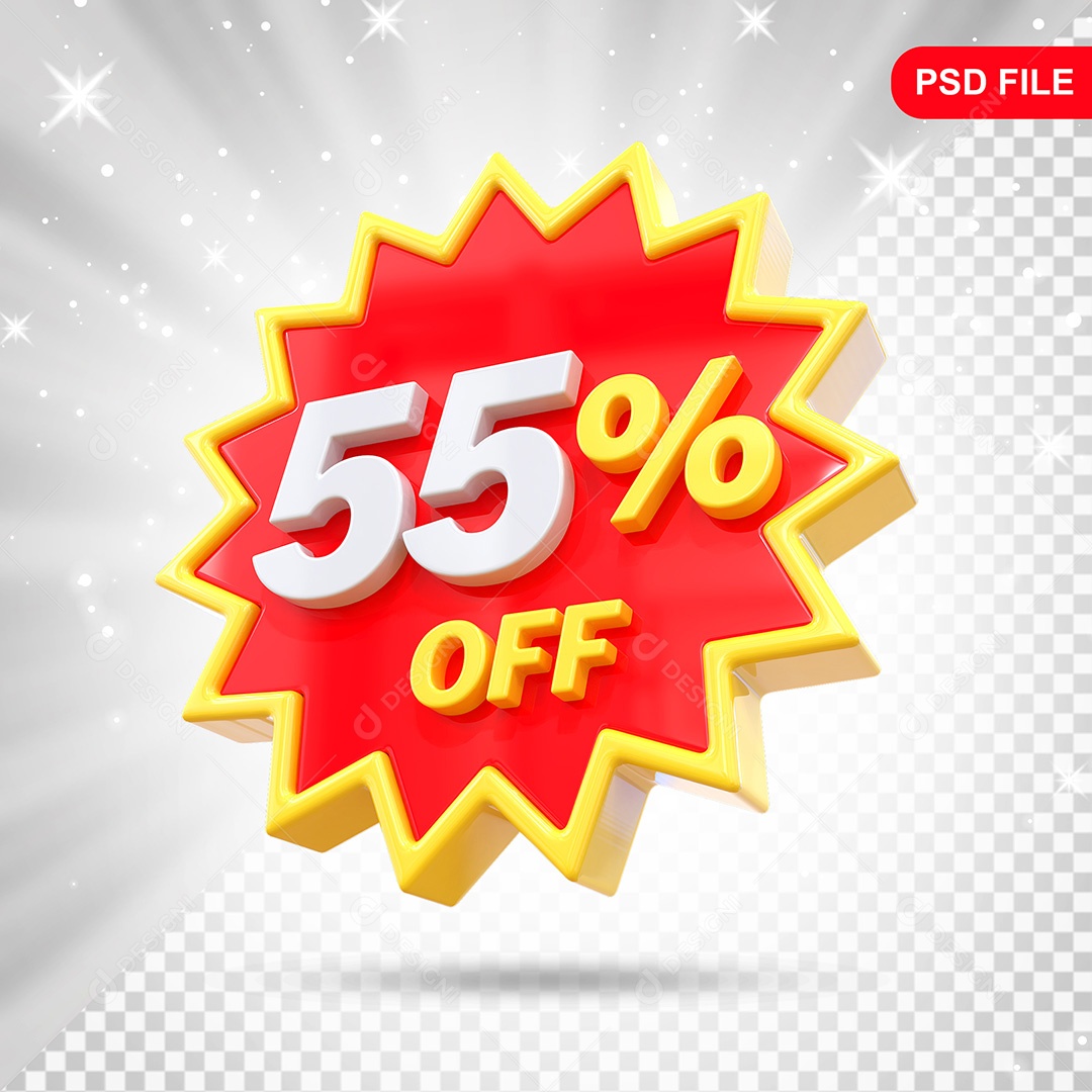 Elemento 3D Vermelho e Amarelo 55% Off Para Composição PSD