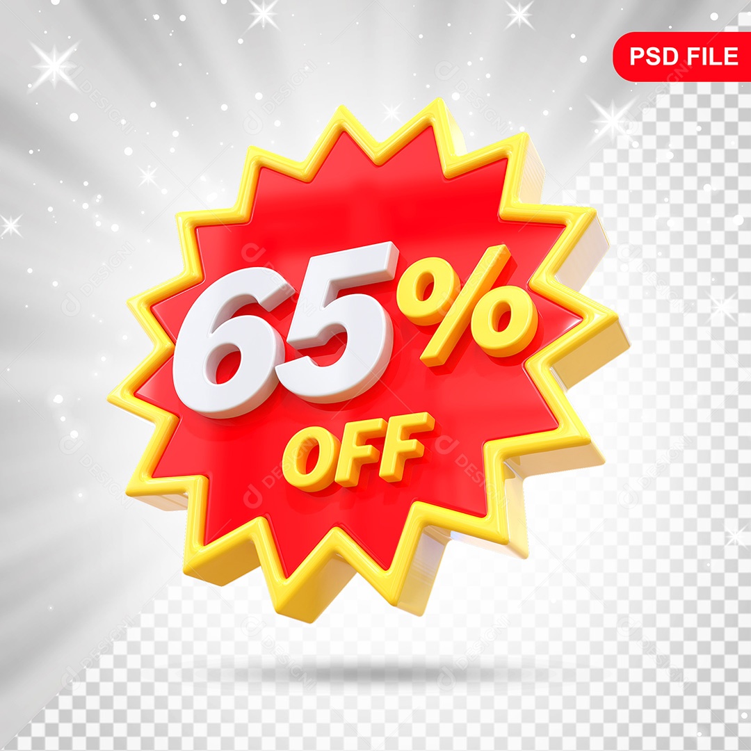 Elemento 3D Vermelho e Amarelo 65% Off Para Composição PSD