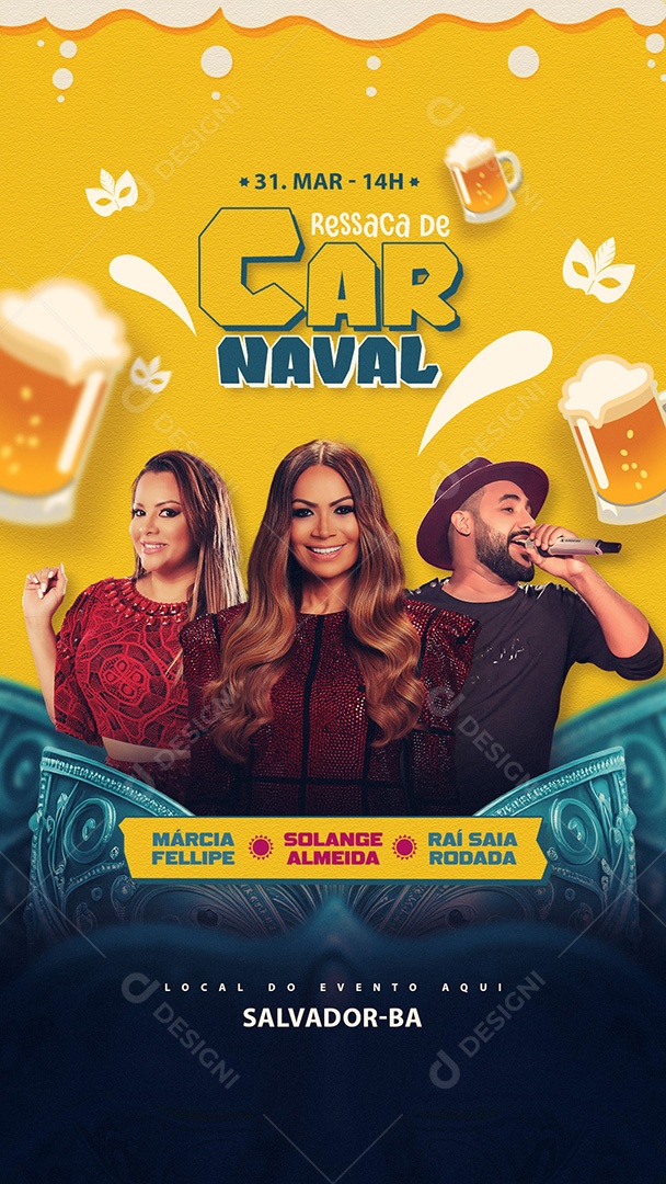 Flyer Ressaca De Carnaval Story Social Media PSD Editável